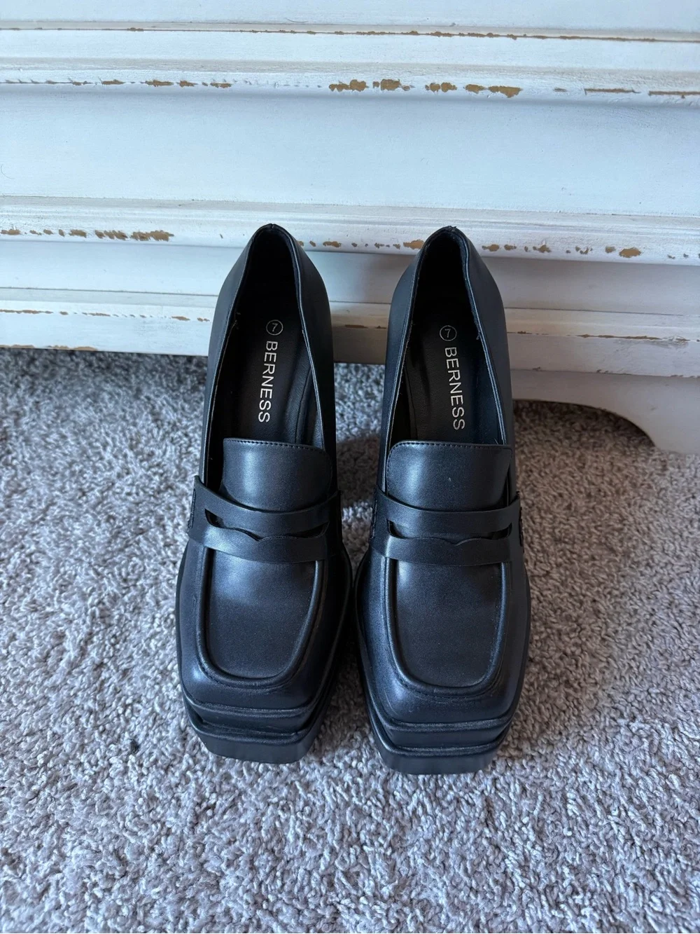 Black Platform Loafer - Sleek Women's Dress Shoe